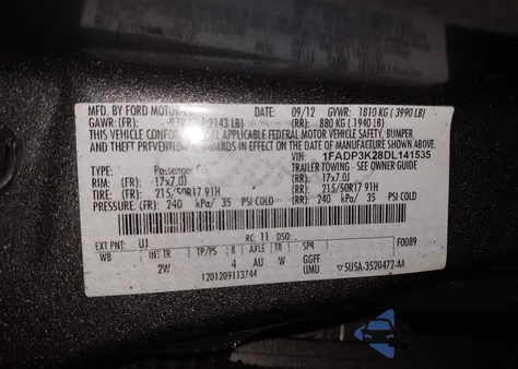 2013 Ford Focus Se из США, поврежденный, VIN 1FADP3K28DL141535